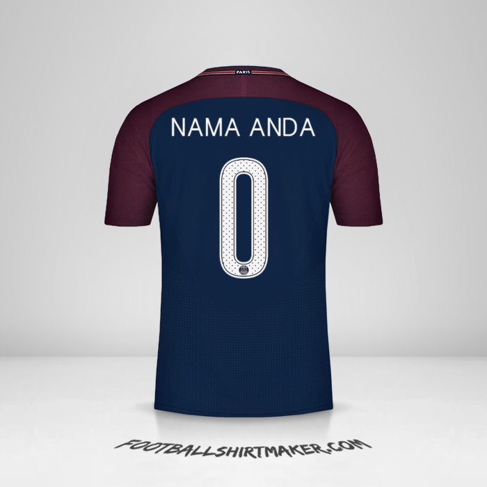 Jersey Paris Saint Germain 2017/18 Cup -  nama anda - 0