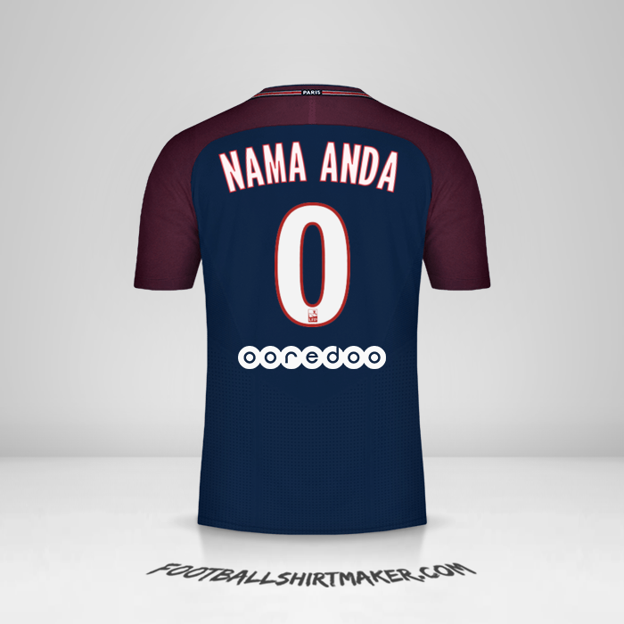 Jersey Paris Saint Germain 2017/18 -  nama anda - 0