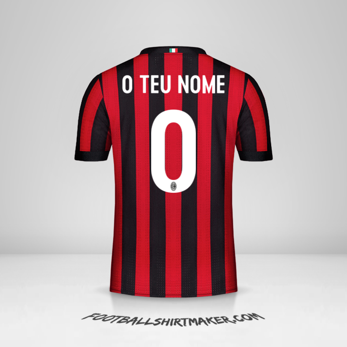 Camisola AC Milan 2017/18 -  o teu nome - 0