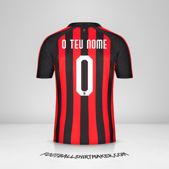 Camisola AC Milan 2018/19 -  o teu nome - 0