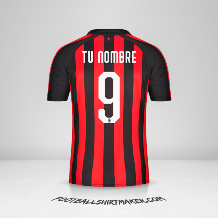 Camiseta AC Milan 2018/19 número 9 tu nombre