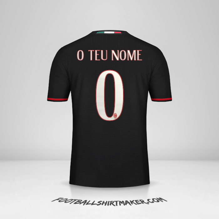 Camisola AC Milan 2016/17 -  o teu nome - 0