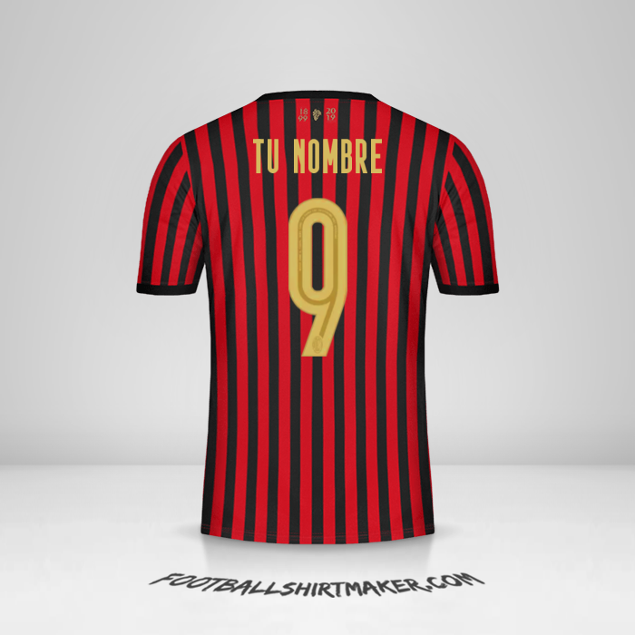 Jersey AC Milan 120Th número 9 tu nombre