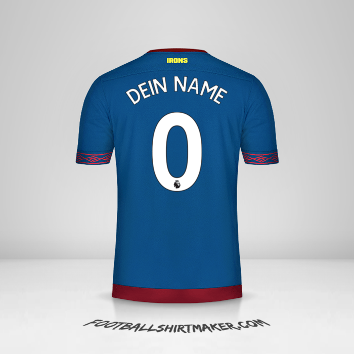 Trikot West Ham United FC 2018/19 II -  dein name - 0