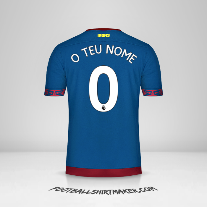 Camisola West Ham United FC 2018/19 II -  o teu nome - 0