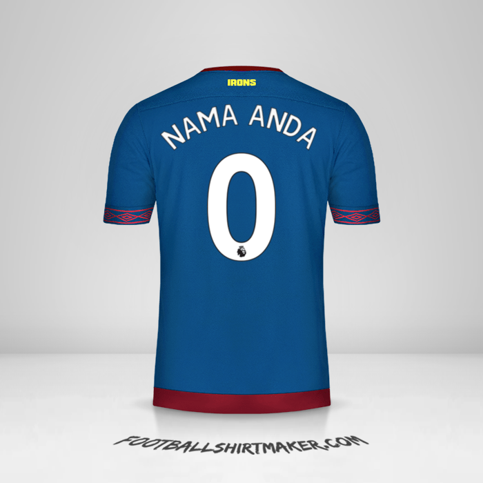 Jersey West Ham United FC 2018/19 II -  nama anda - 0