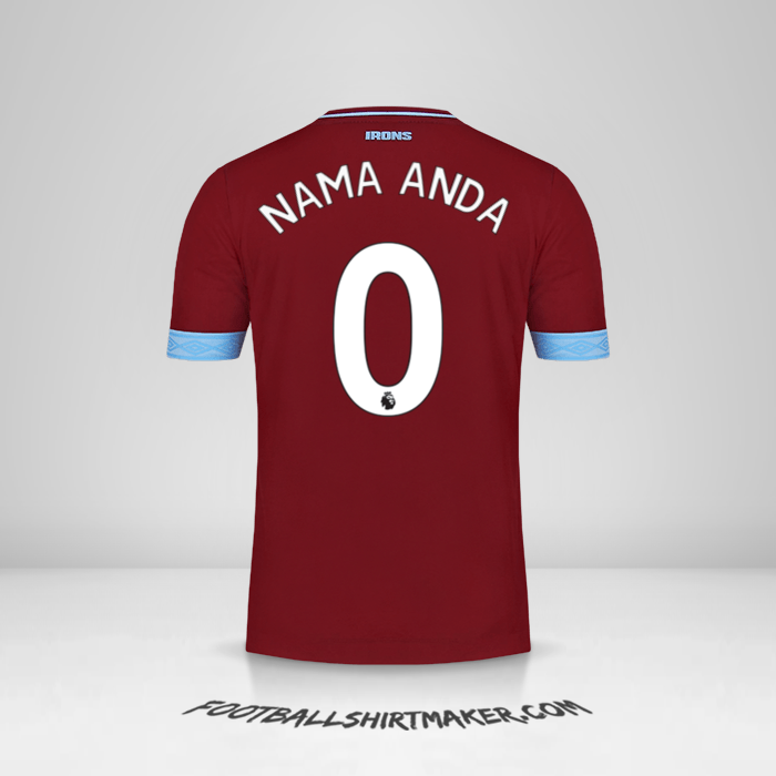 Jersey West Ham United FC 2018/19 -  nama anda - 0