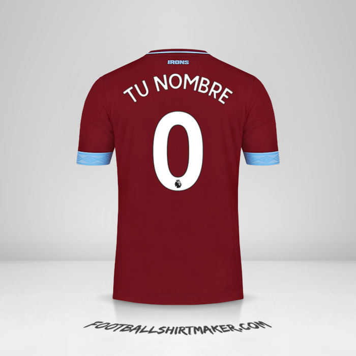 Jersey West Ham United FC 2018/19 -  tu nombre - 0