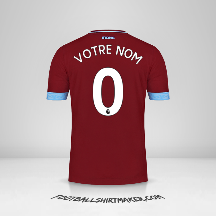 Maillot West Ham United FC 2018/19 -  votre nom - 0