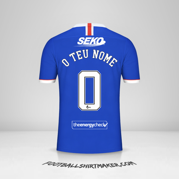 Camisola Rangers FC 2020/21 -  o teu nome - 0