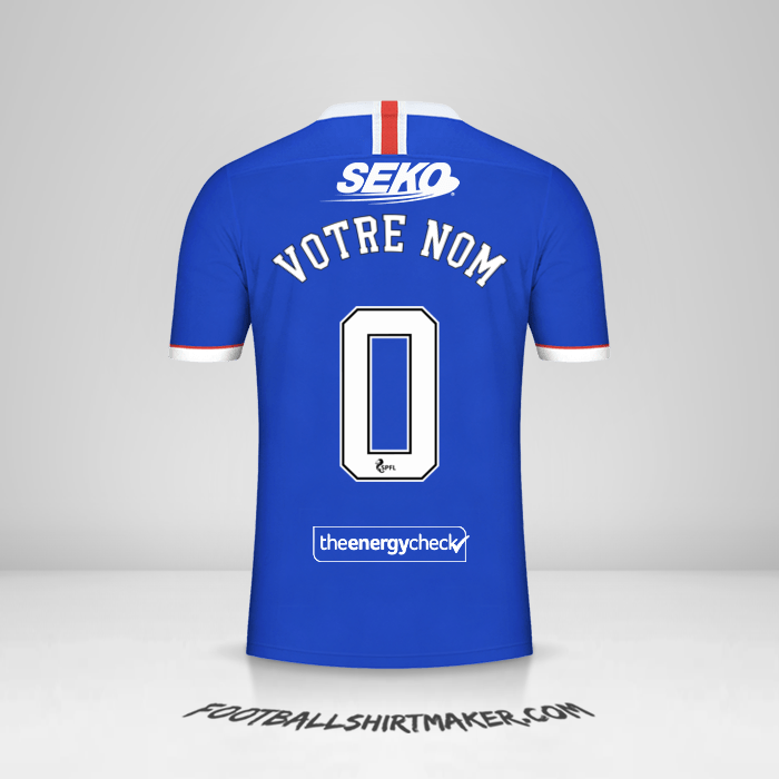 Maillot Rangers FC 2020/21 -  votre nom - 0