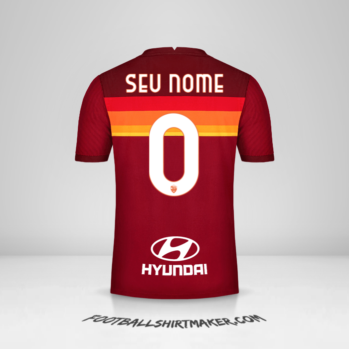 Camisa AS Roma 2020/21 -  seu nome - 0