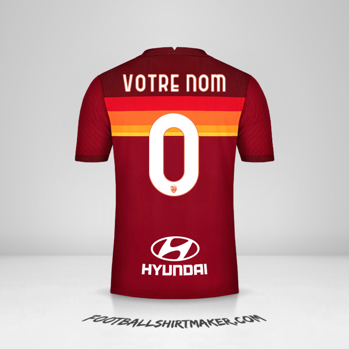 Maillot AS Roma 2020/21 -  votre nom - 0