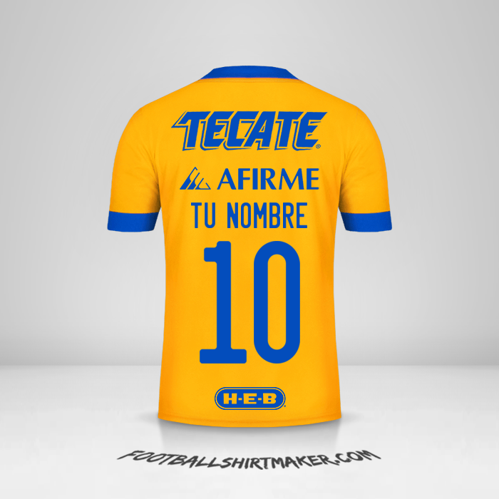 Jersey Tigres UANL 2020/21 número 10 tu nombre