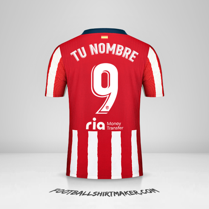 Jersey Atletico Madrid 2020/21 número 9 tu nombre