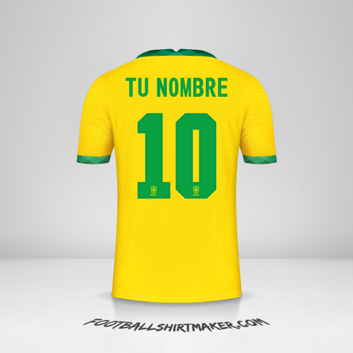 Camiseta Brasil 2020/21 número 10 tu nombre