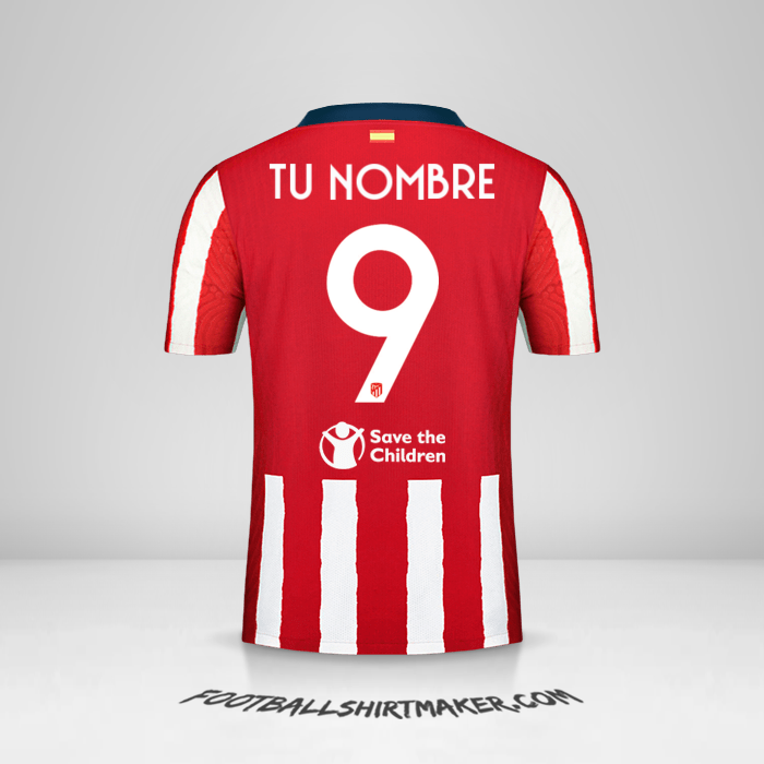 Jersey Atletico Madrid 2020/21 Cup número 9 tu nombre