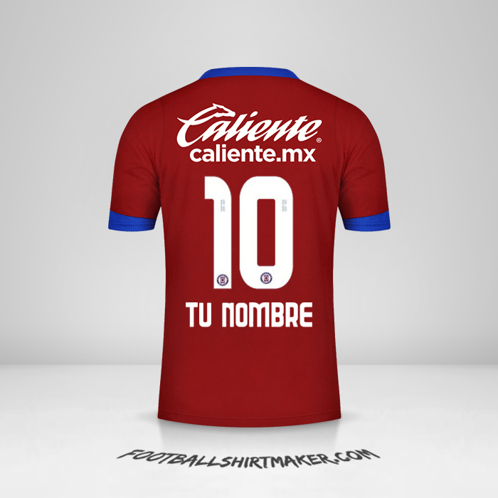 Jersey Cruz Azul 2020/21 III número 10 tu nombre