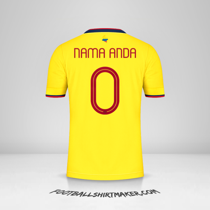 Jersey Kolombia 2021 -  nama anda - 0