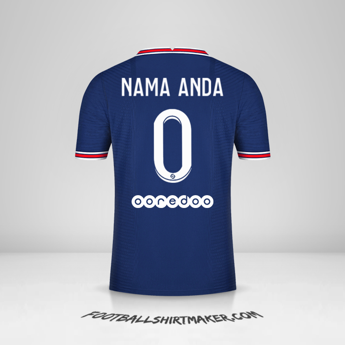 Jersey Paris Saint Germain 2021/2022 -  nama anda - 0