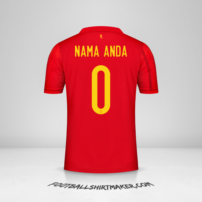 Jersey Spanyol 2020/2021 -  nama anda - 0