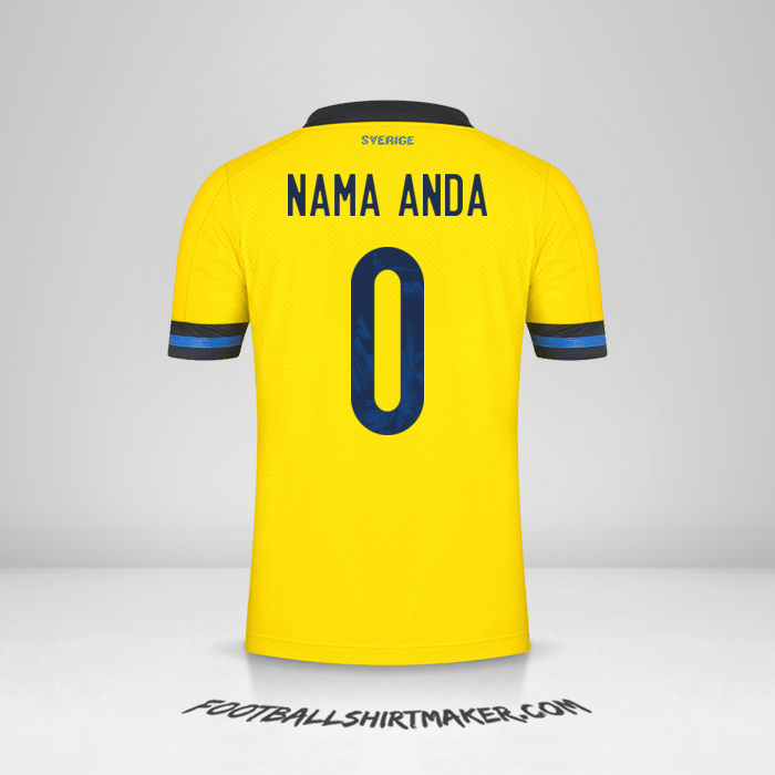 Jersey Swedia 2020/2021 -  nama anda - 0