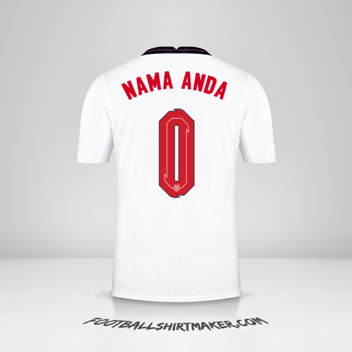 Jersey Inggris 2020/2021 -  nama anda - 0