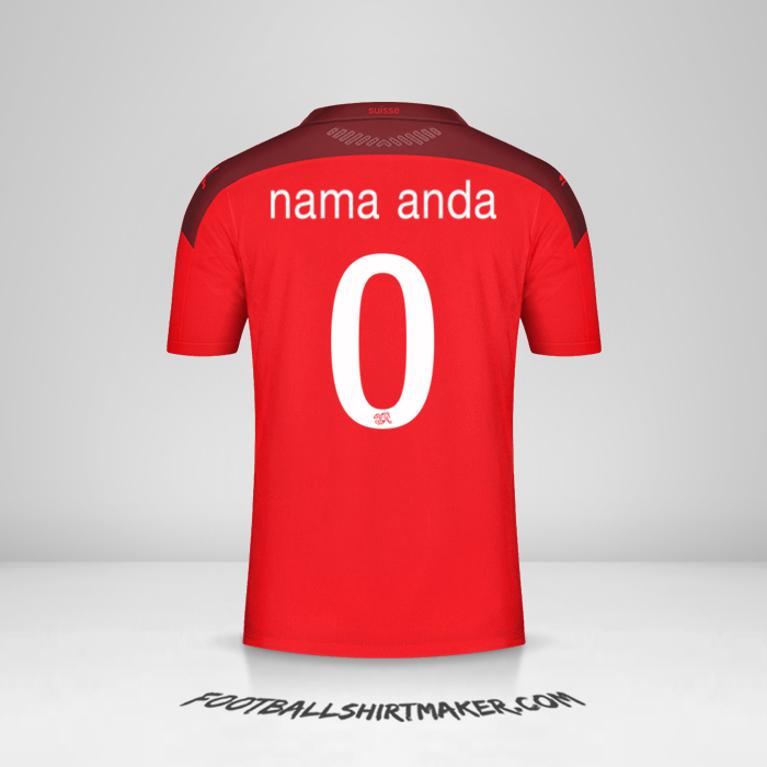 Jersey Swiss 2020/2021 -  nama anda - 0