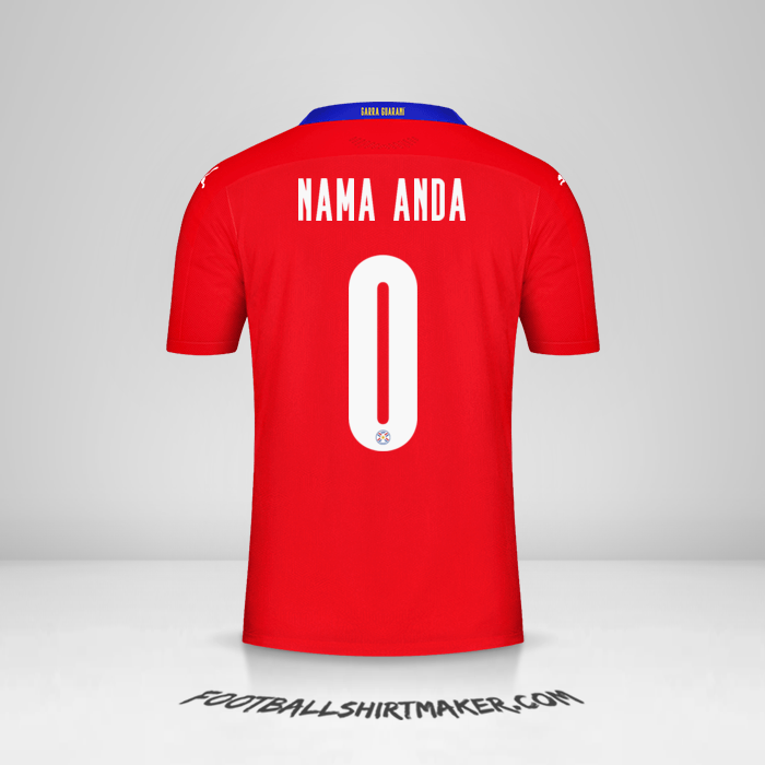 Jersey Paraguay 2020/2021 -  nama anda - 0