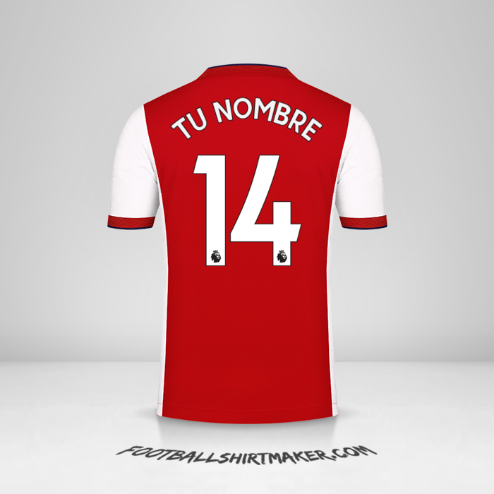 Camiseta Arsenal 2021/2022 número 14 tu nombre