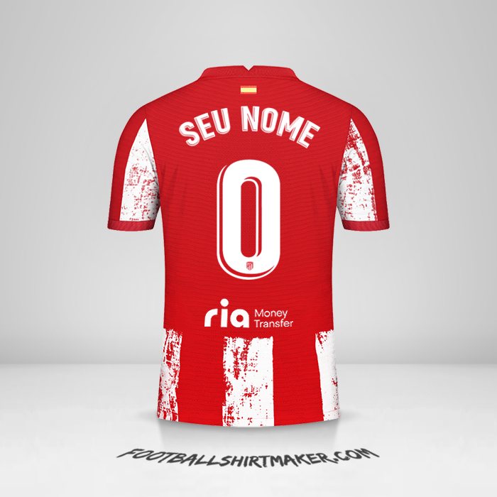 Camisa Atletico Madrid 2021/2022 -  seu nome - 0
