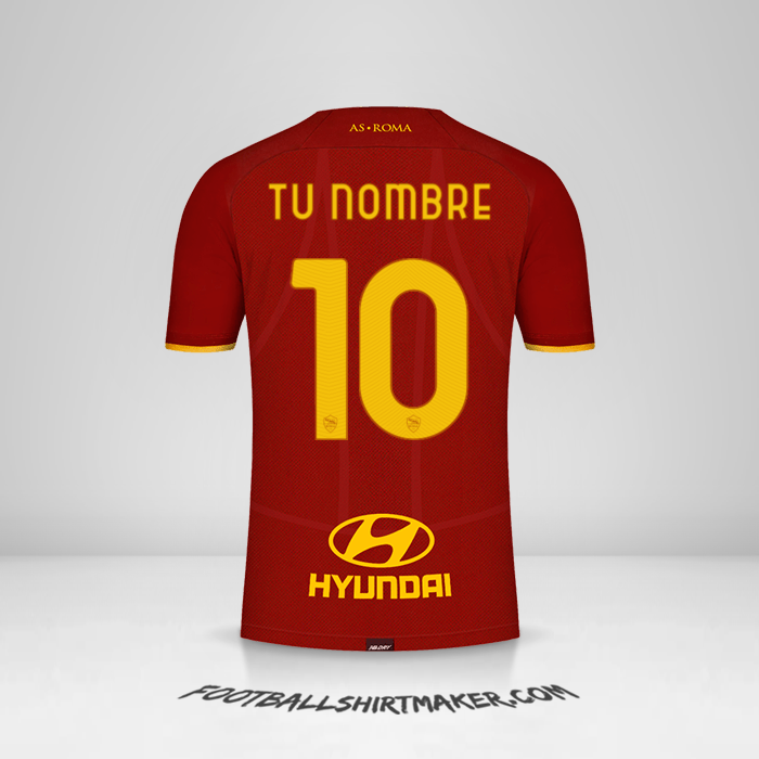 Camiseta AS Roma 2021/2022 número 10 tu nombre