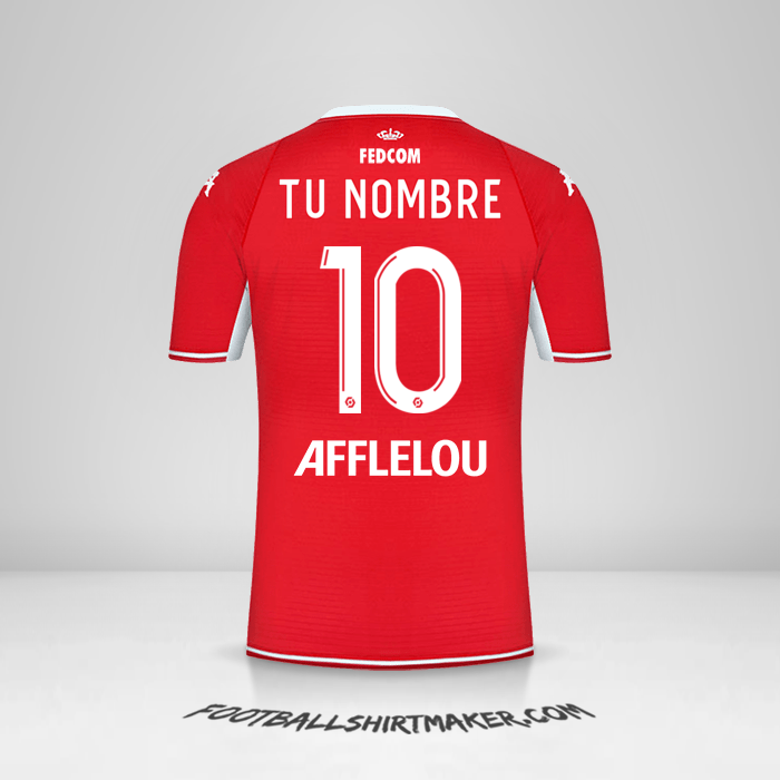 Camiseta As Monaco 2021/2022 número 10 tu nombre