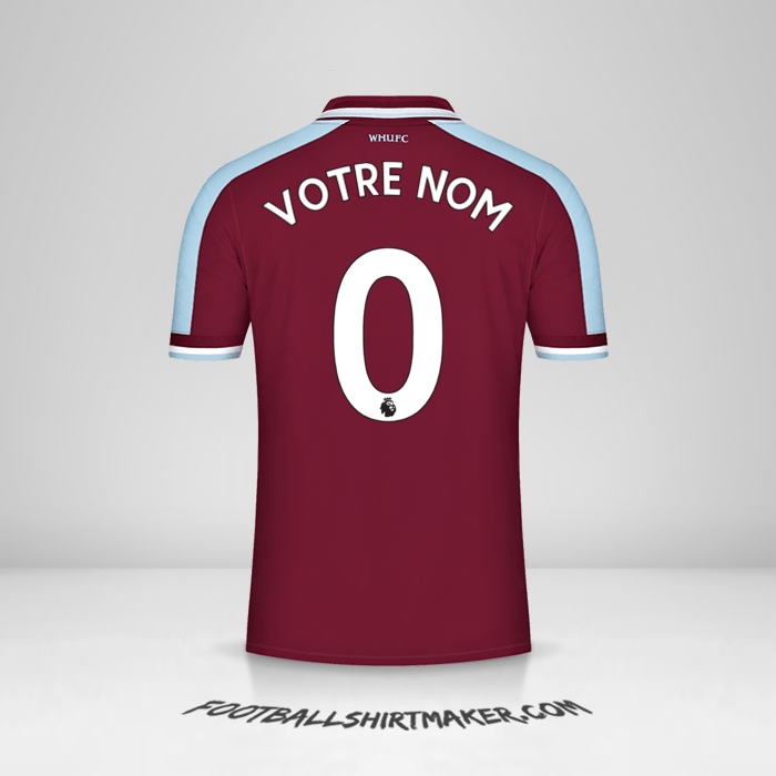 Maillot West Ham United FC 2021/2022 -  votre nom - 0