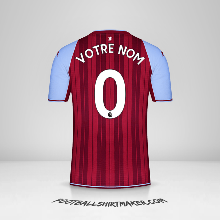 Maillot Aston Villa FC 2021/2022 -  votre nom - 0