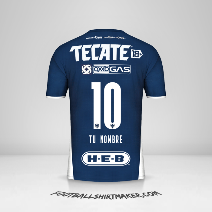 Camiseta Monterrey 2021/2022 número 10 tu nombre