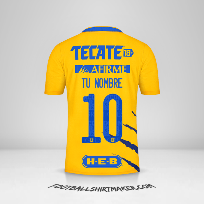 Jersey Tigres UANL 2021/2022 número 10 tu nombre