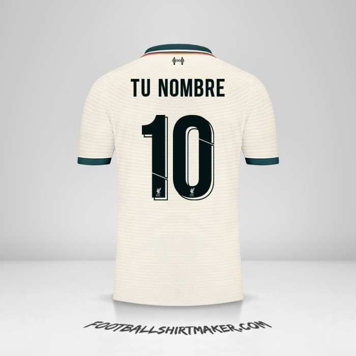 Jersey Liverpool FC 2021/2022 Cup II número 10 tu nombre