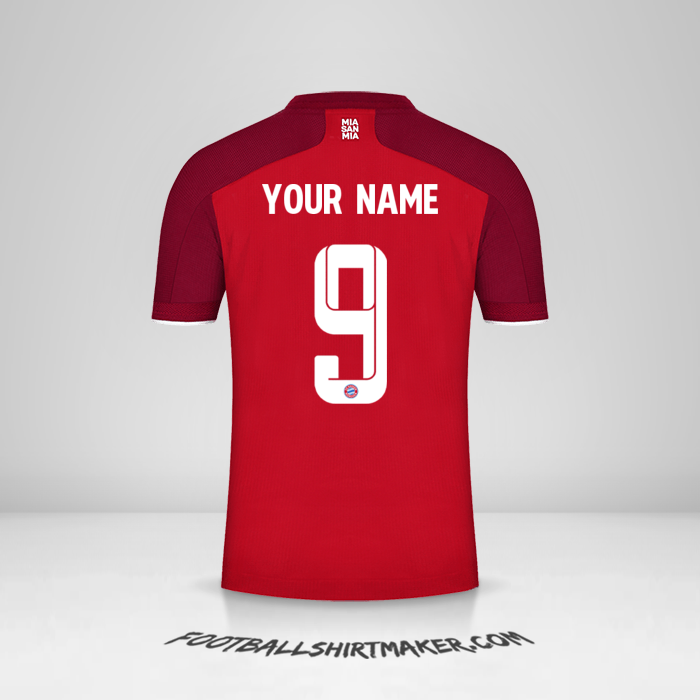 FC Bayern Munchen 2021/2022 Cup jersey number 9 your name