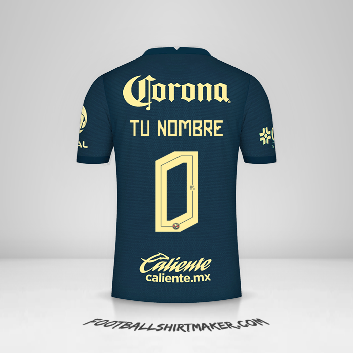 Camiseta Club America 2021/2022 II número 0 tu nombre