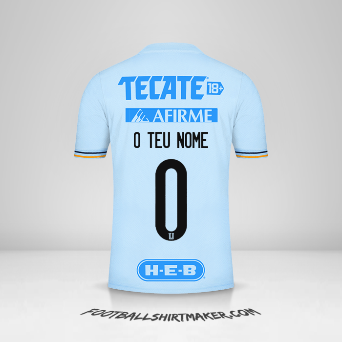 Camisola Tigres UANL 2021/2022 II -  o teu nome - 0