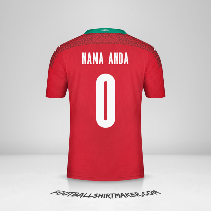 Jersey Maroko 2020/2021 -  nama anda - 0