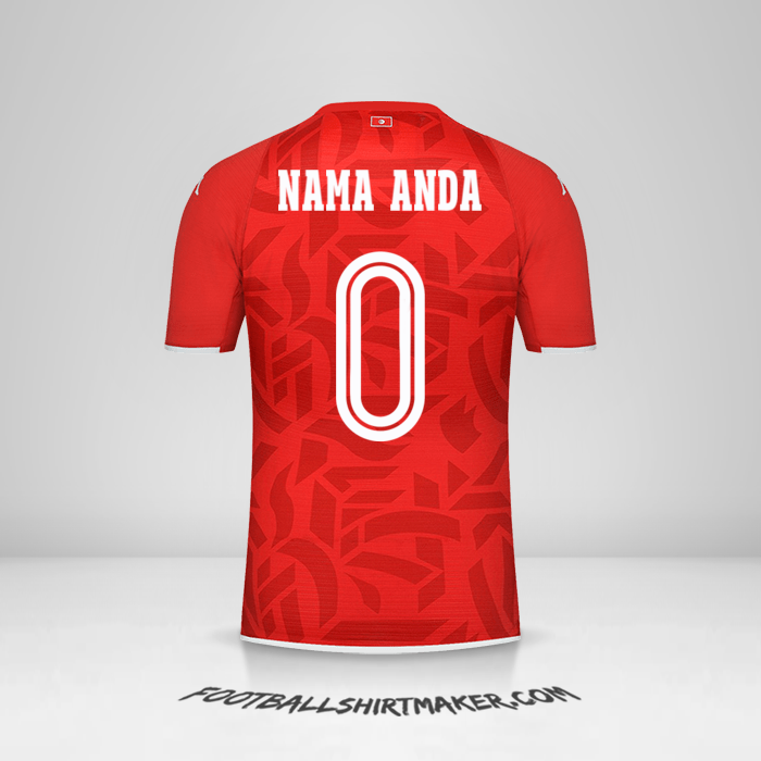 Jersey Tunisia 2022 -  nama anda - 0