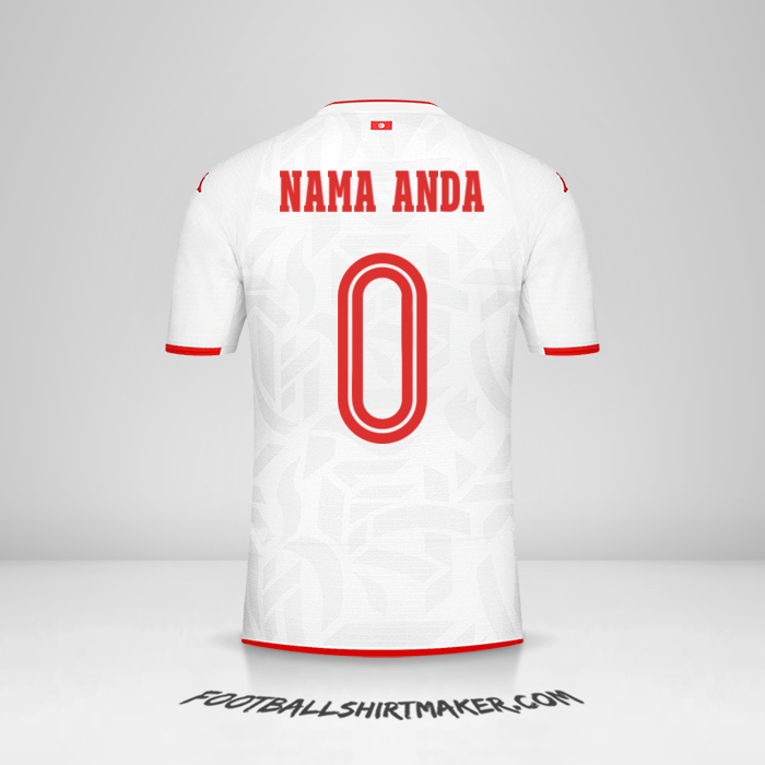 Jersey Tunisia 2022 II -  nama anda - 0