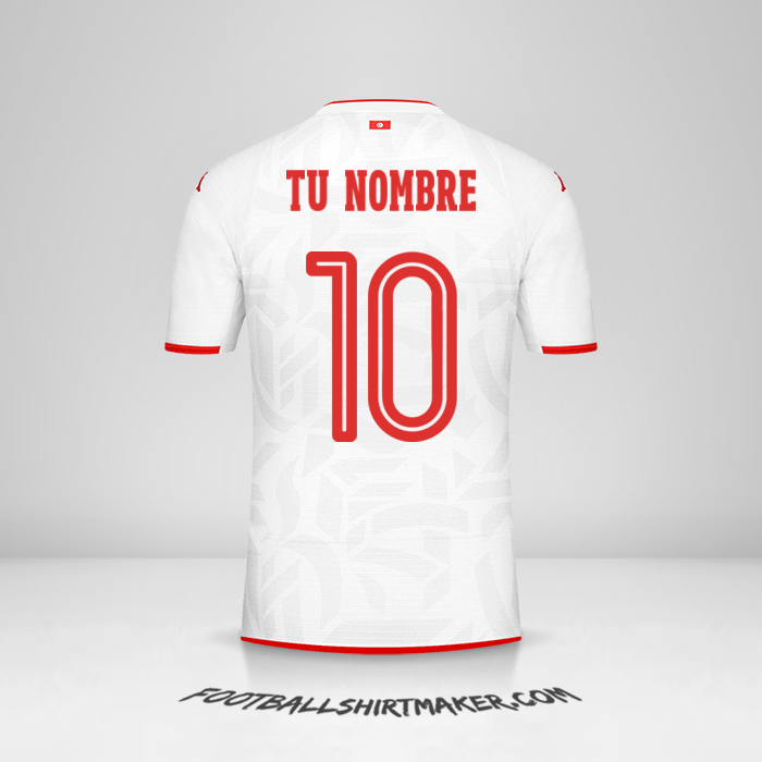 Camiseta Tunez 2022 II número 10 tu nombre