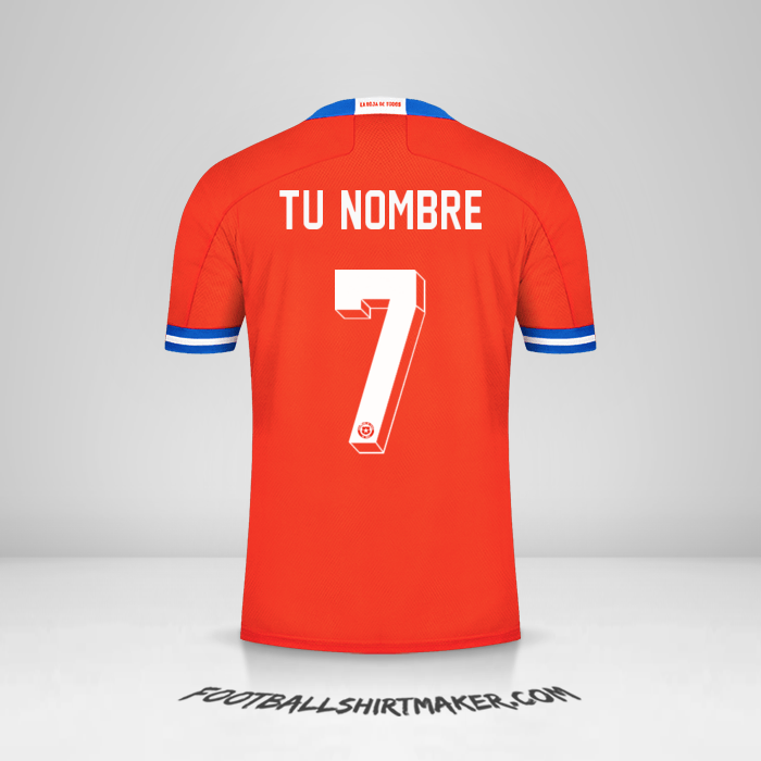 Jersey Chile 2021/2022 número 7 tu nombre