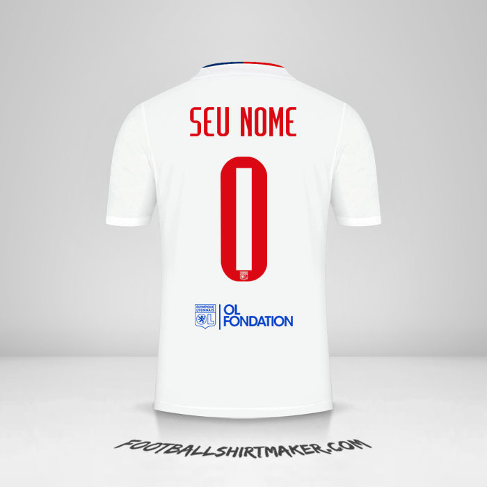 Camisa Olympique Lyon 2021/2022 UEL -  seu nome - 0