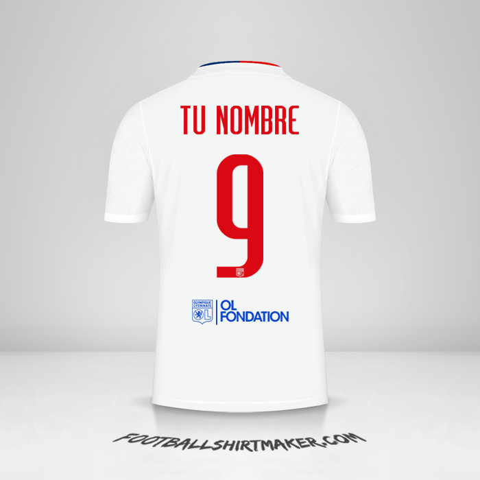 Camiseta Olympique Lyon 2021/2022 UEL número 9 tu nombre