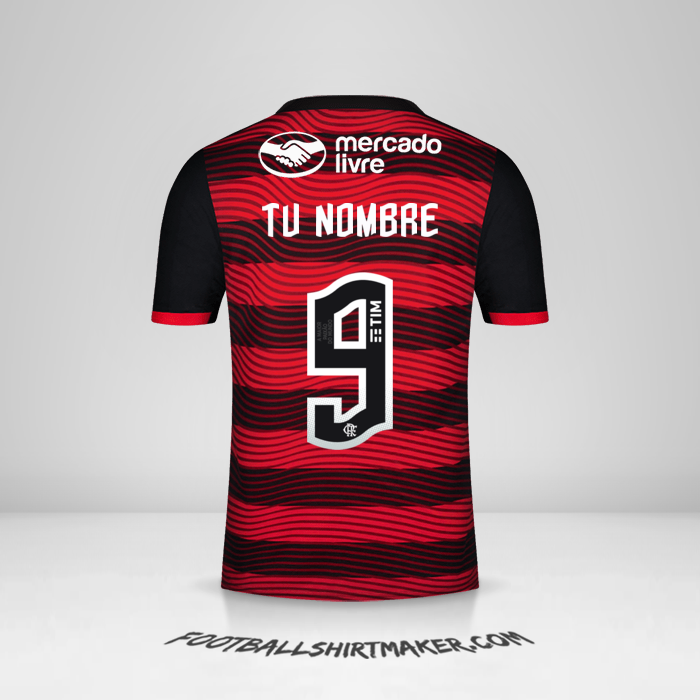 Camiseta Flamengo 2022 número 9 tu nombre