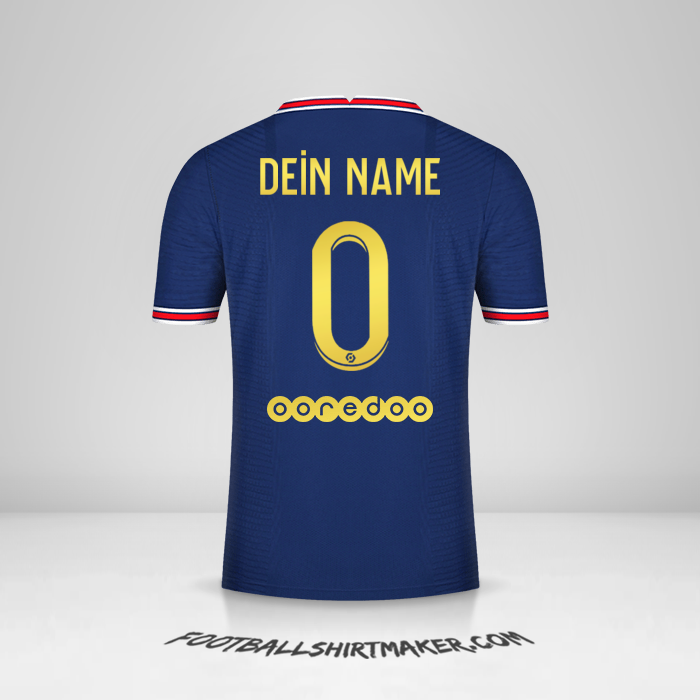 Trikot Paris Saint Germain 2021/2022 Gold -  dein name - 0